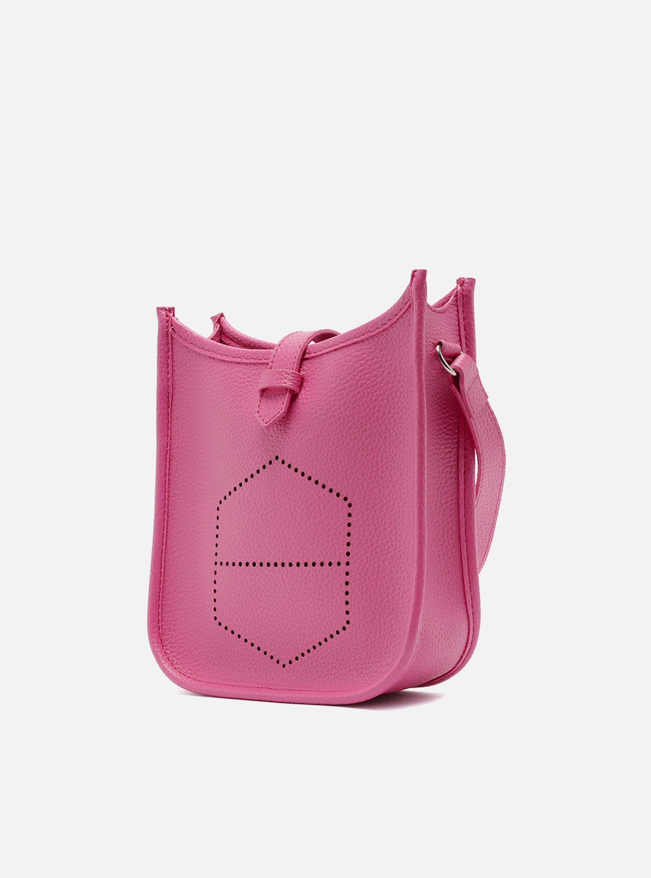 Bolsa Tiracolo Rosa Média Logo Perfurado — foto 2