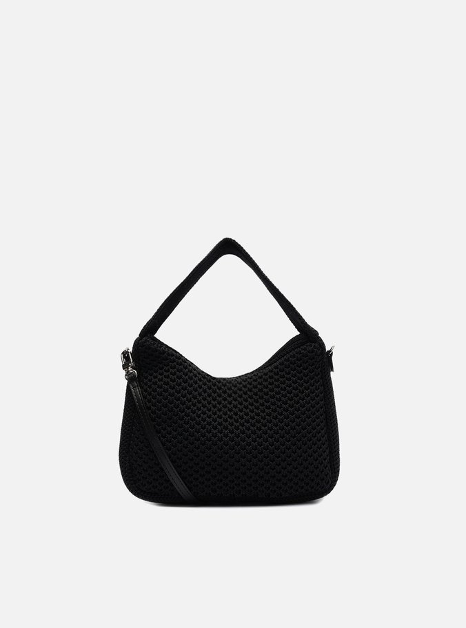 Clutch Preta Pequena Multimaterial Brizza