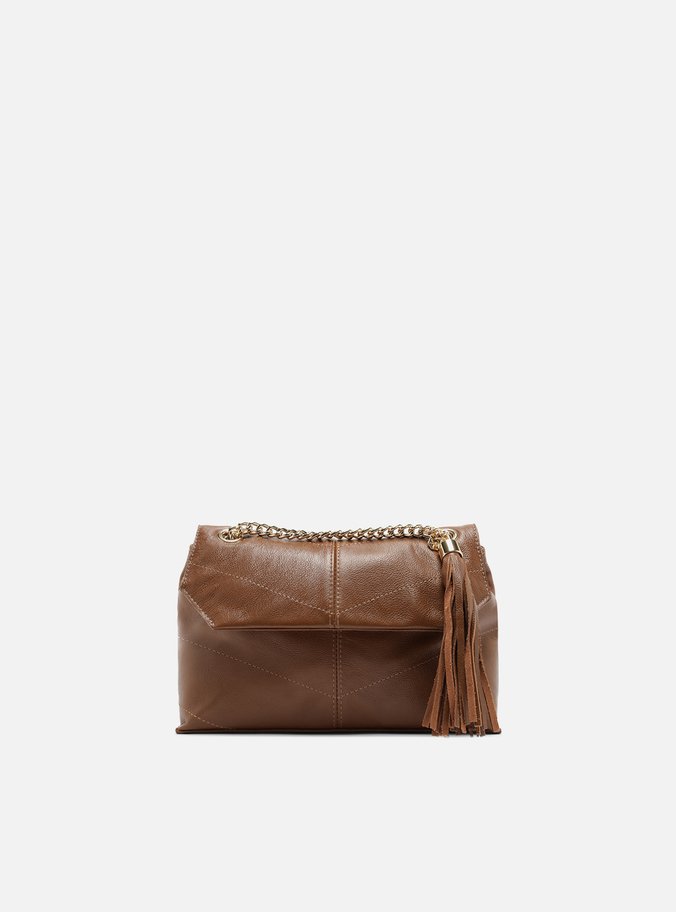 Bolsa Tiracolo Marrom Couro Pequena Barbicacho