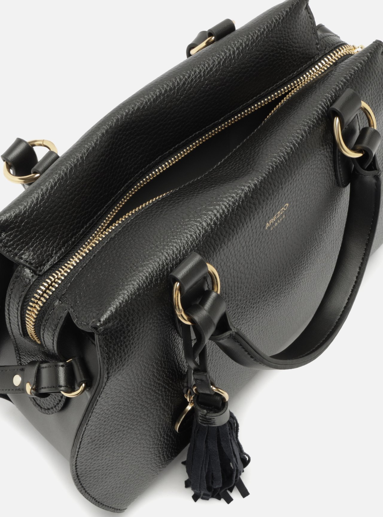 Bolsa Tote Preta Grande Bag Charm Duplo — foto 4