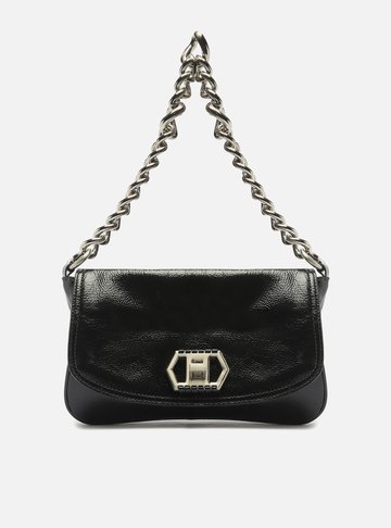 Bolsa Tiracolo Preta Couro Amélia Pequena