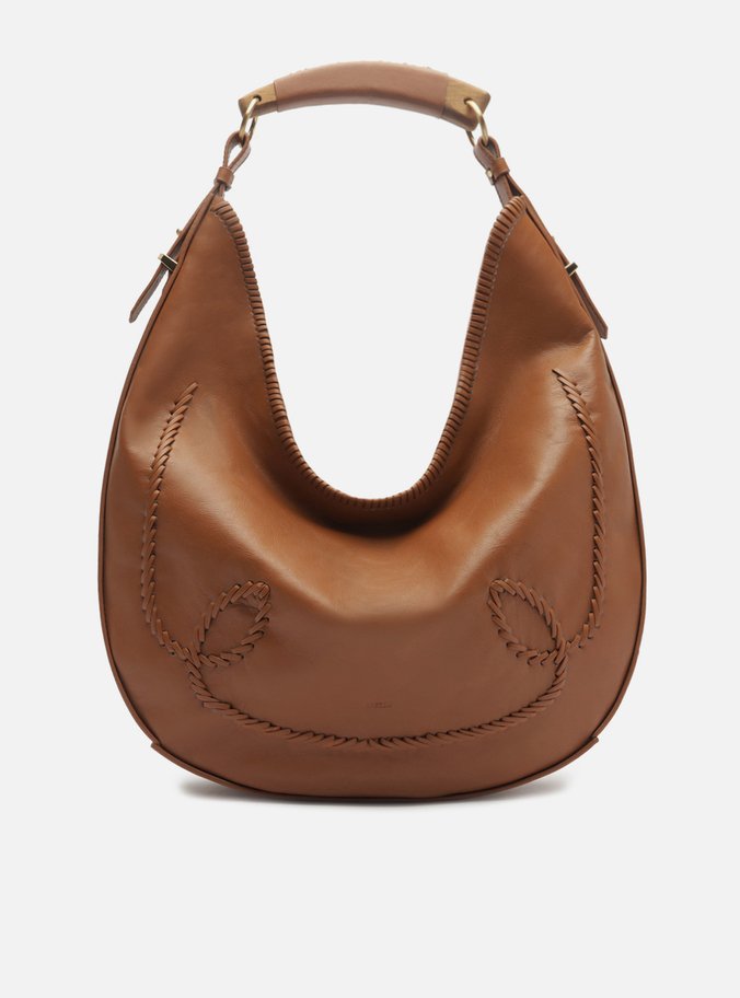 Bolsa Hobo Marrom Couro Grande Tressê