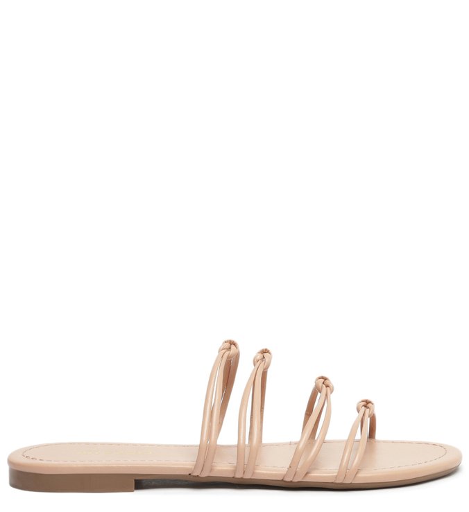 Rasteira Off-White Tiras Nós
