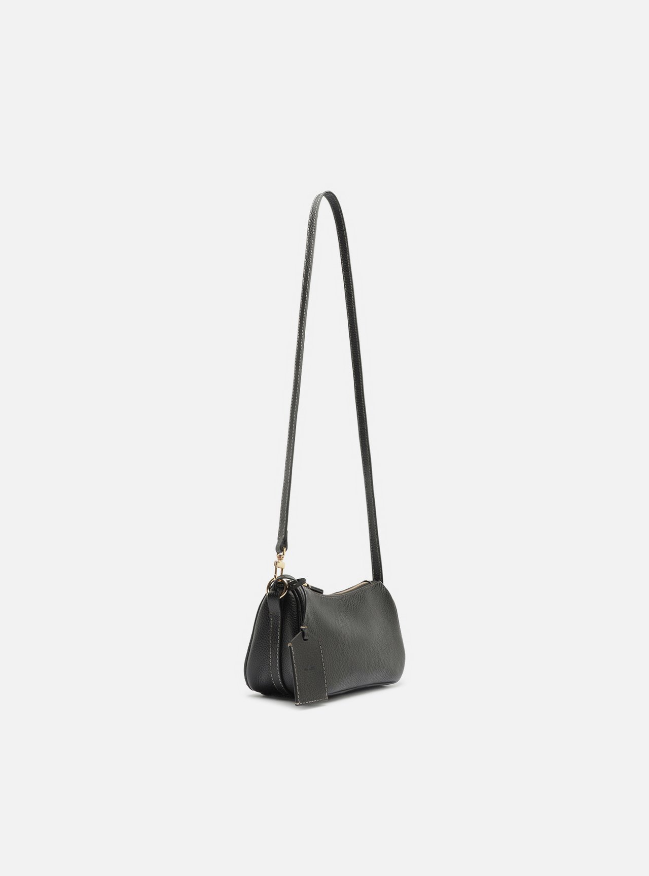 Bolsa Shoulder Preta Couro Pequena Metais — foto 5