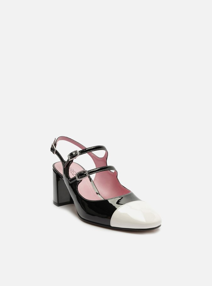 Sapato Boneca Preto Verniz Tiras Cap Toe
