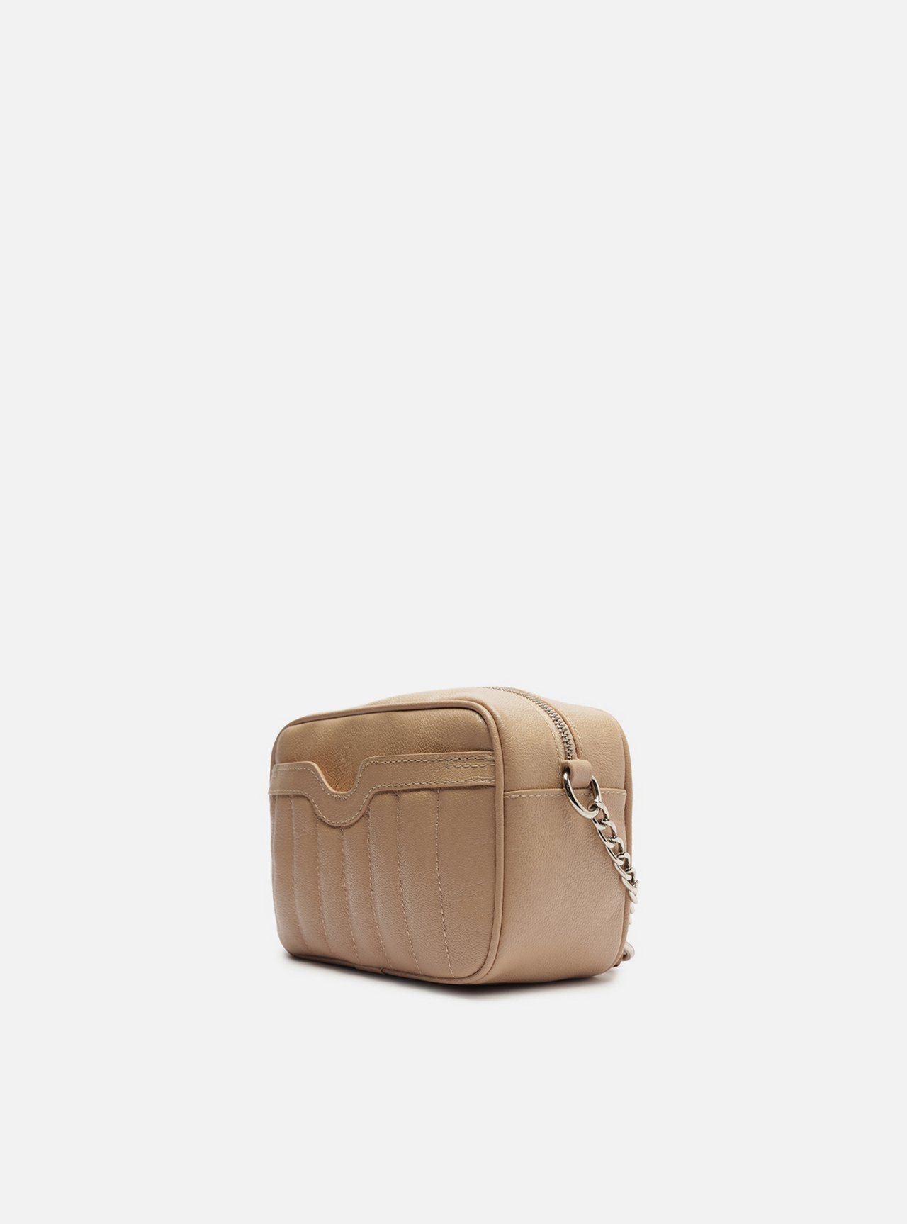 Bolsa Tiracolo Bege Couro Francine Pequena — foto 2