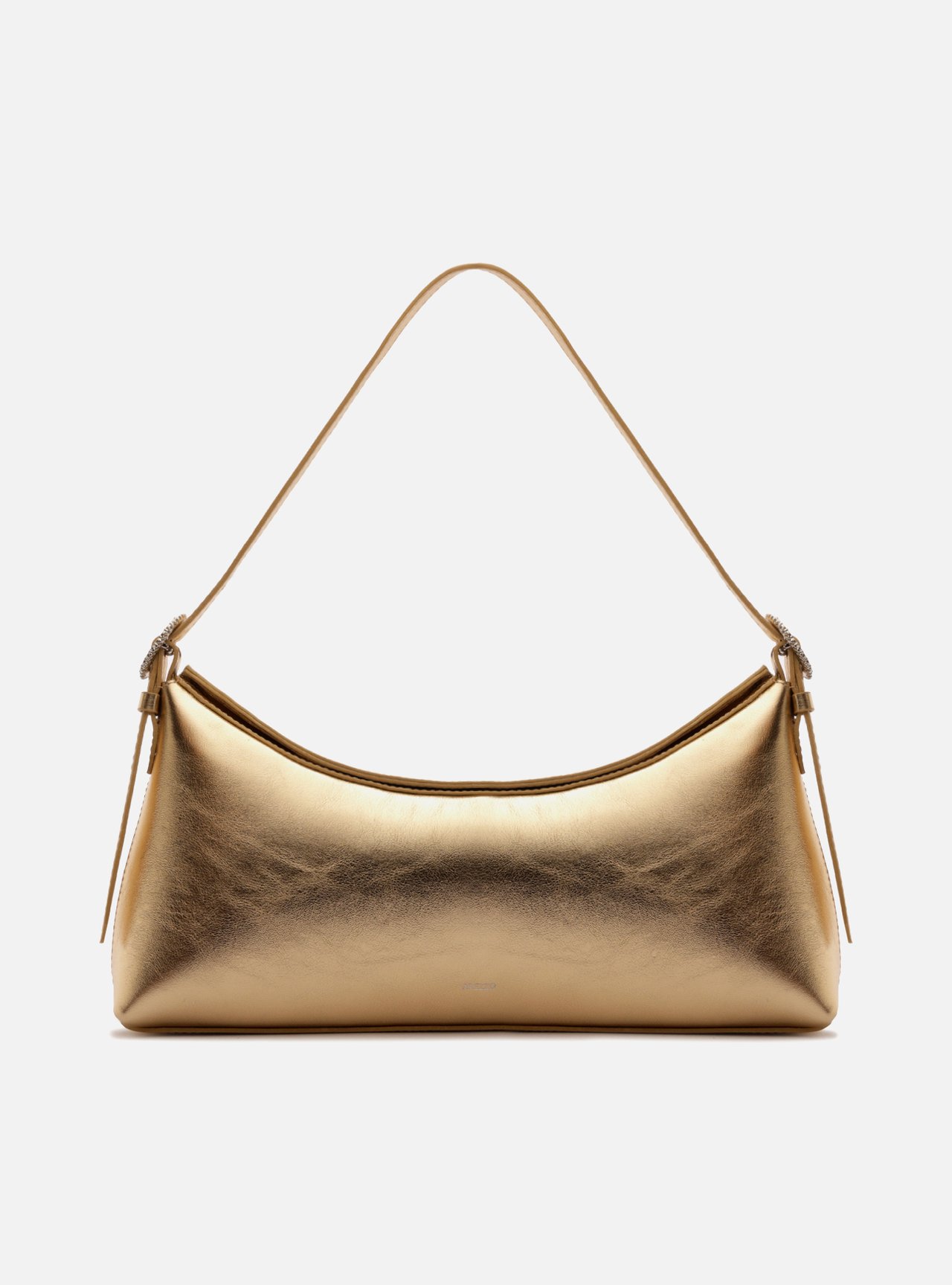 Bolsa Shoulder Dourada Couro Grande Básica — foto 1