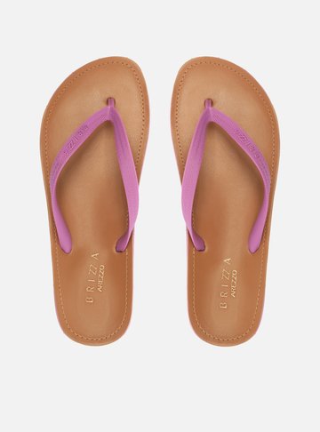 Chinelo de Dedo Roxo Palmilha Marrom