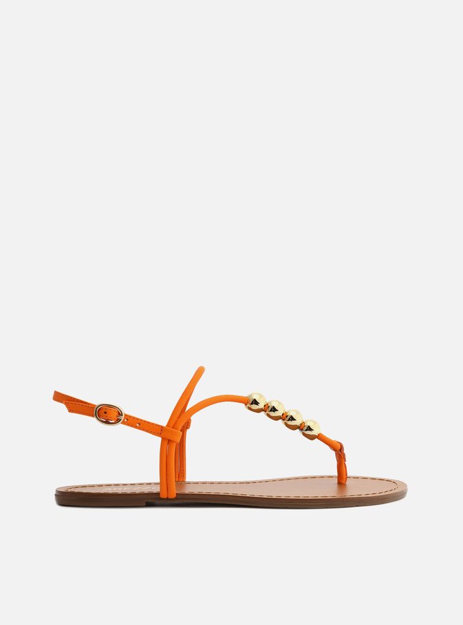 Sandália Rasteira Laranja Slim Real Orange