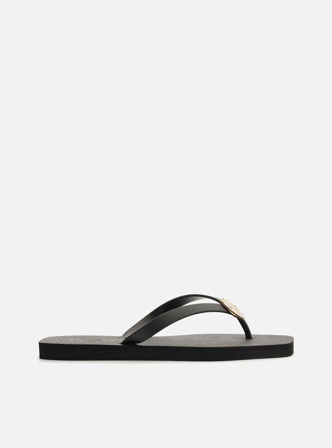Chinelo de Dedo Preto Square Tiras