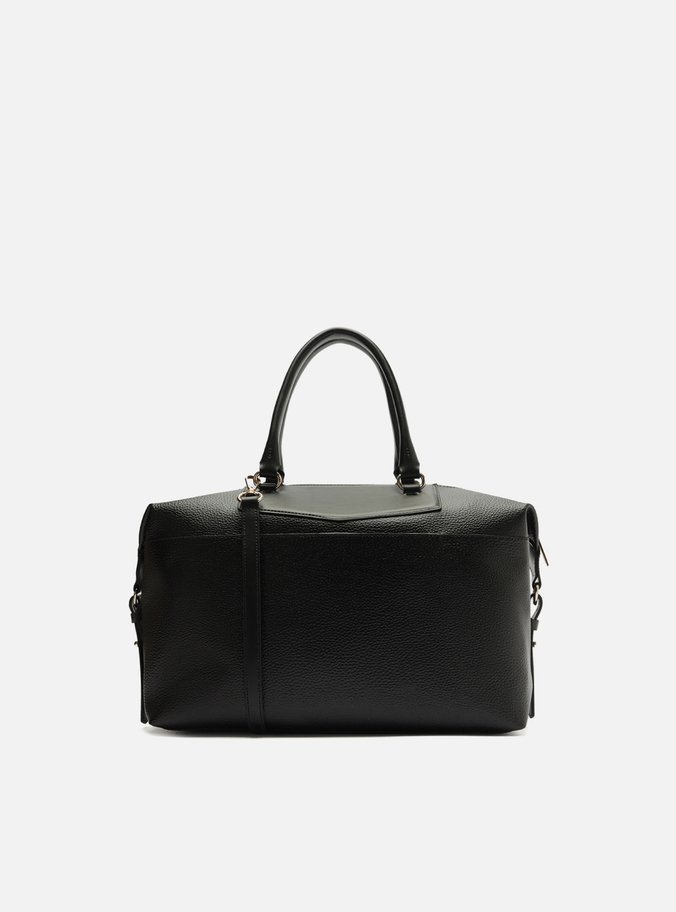 Bolsa Tiracolo Preta Média Detalhe Moldura