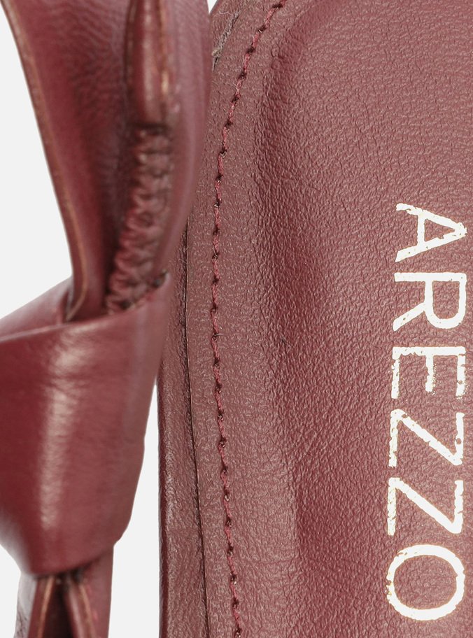 Sapatilha Vinho Couro Slingback Nó