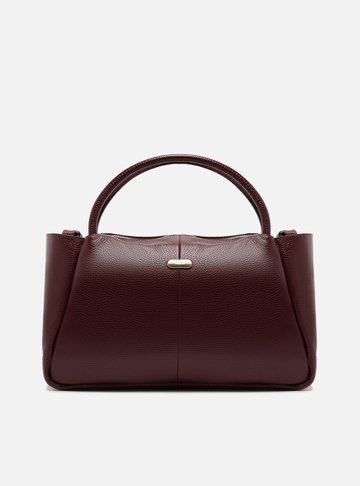 Bolsa Tote Vinho Couro Grande Tag Metal