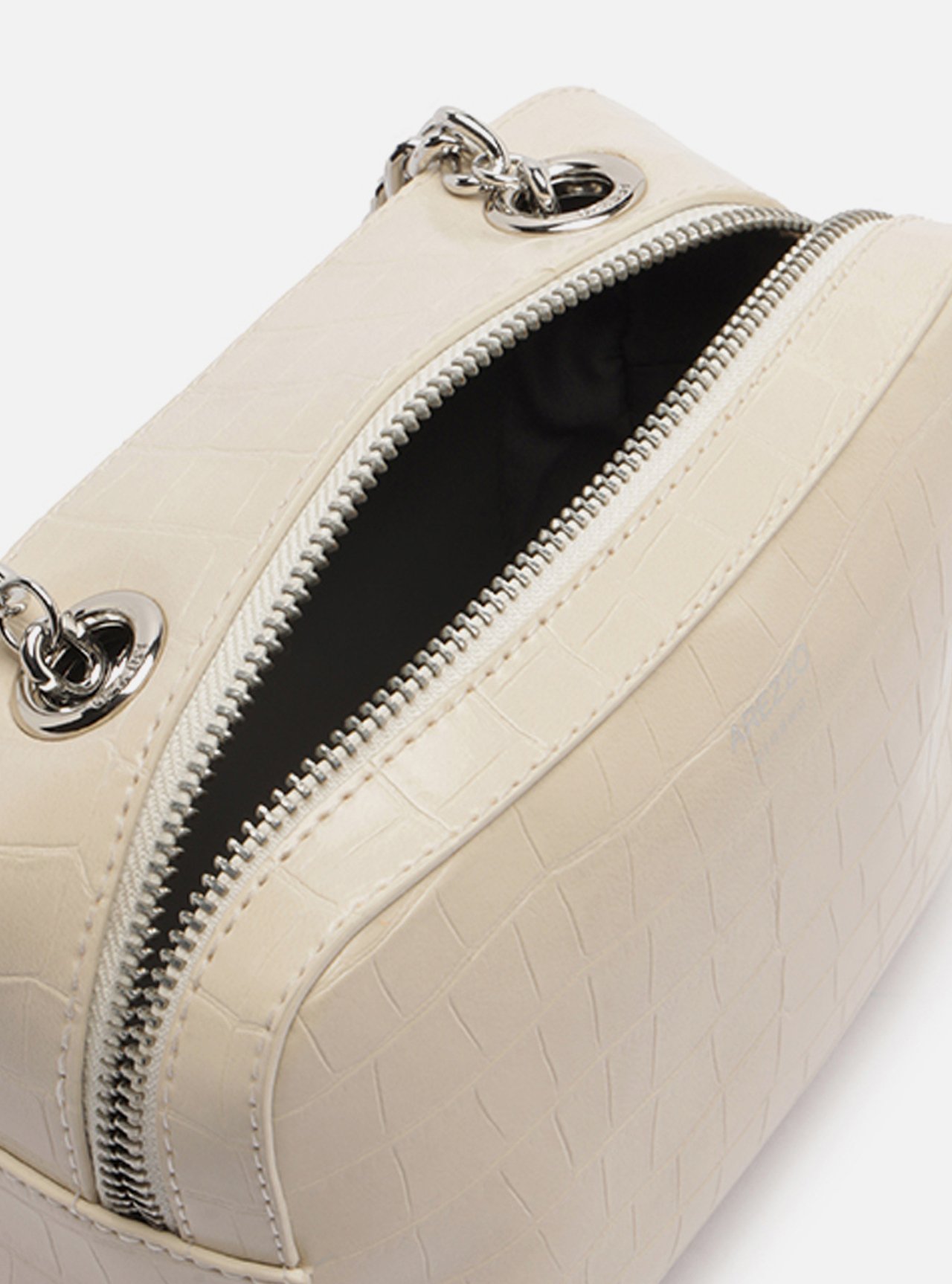 Bolsa Tiracolo Branca Croco Valentina Pequena — foto 4