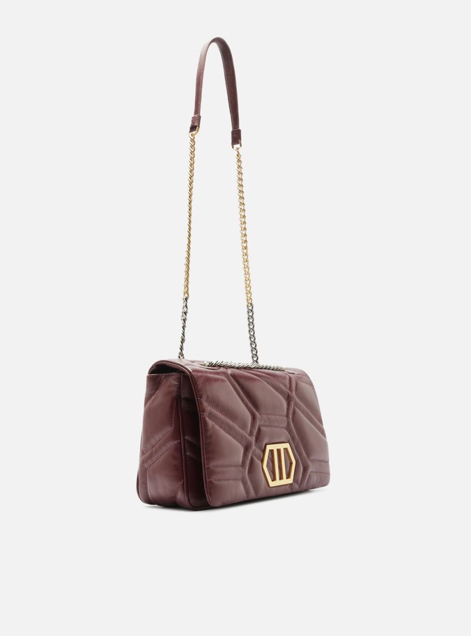 Bolsa Tiracolo Bordô Couro Emma Média Retangular
