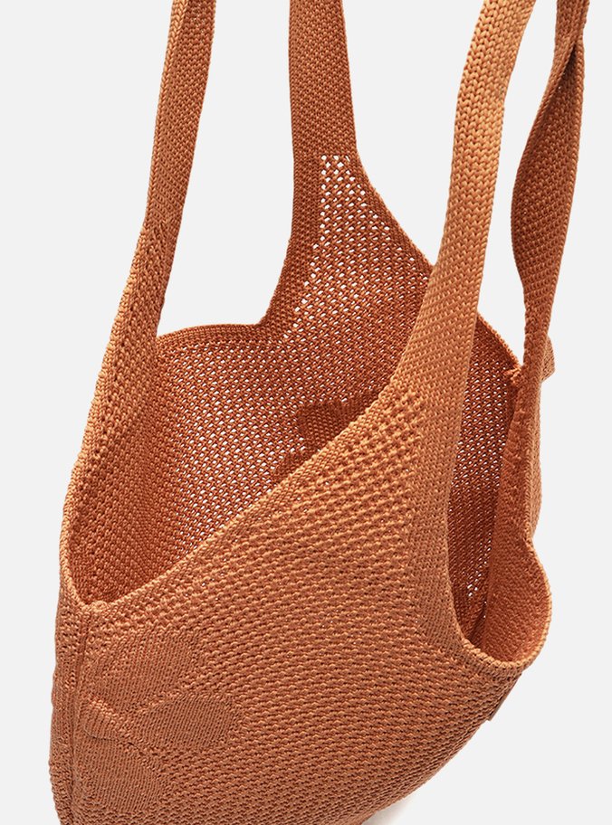 Bolsa Shopping Marrom Crochê Mayra Glam Grande