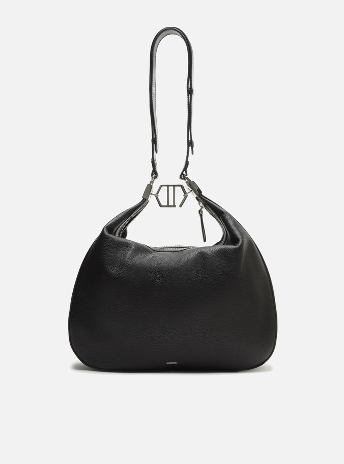 Bolsa Tiracolo Preta Couro Harper Grande