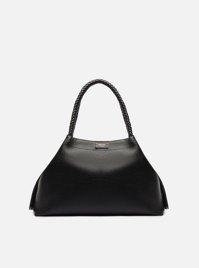 Bolsa Tote Preta Grande Tressê