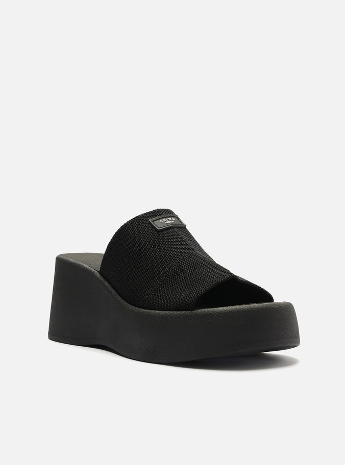 Tamanco Preta Knit Flatform Barcelona
