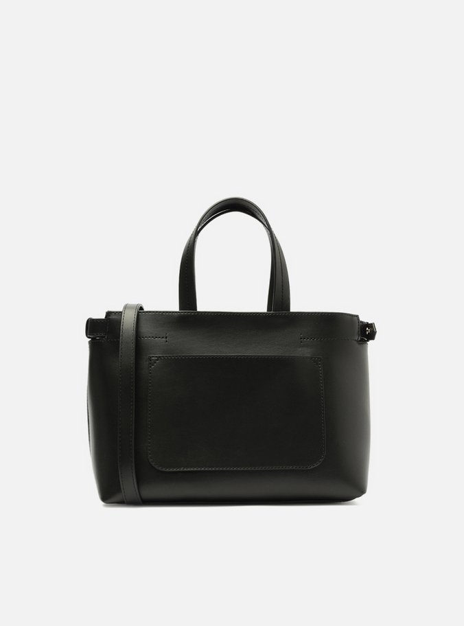 Bolsa Tote Preta Giorno Média Trançado