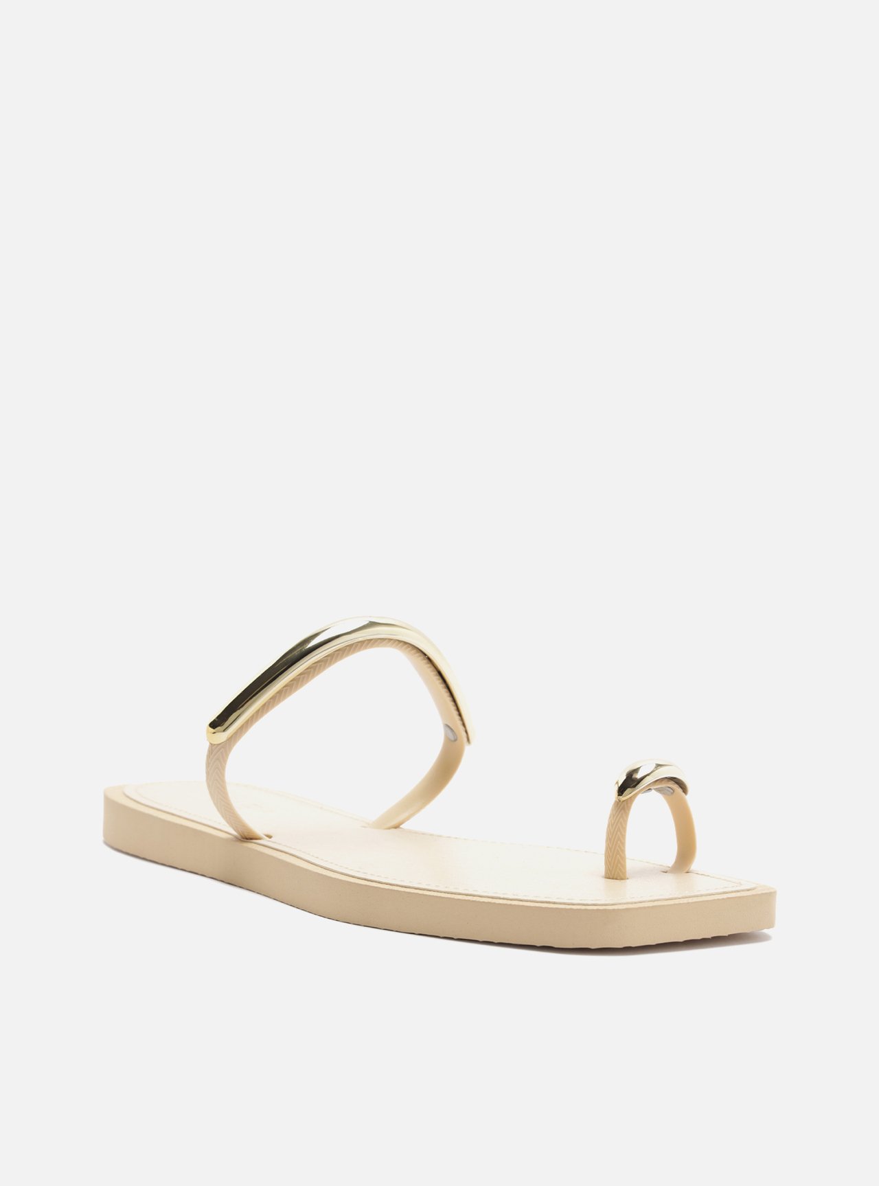 Sandália Papete Off White Flatform Metais Dourados Brizza — foto 2