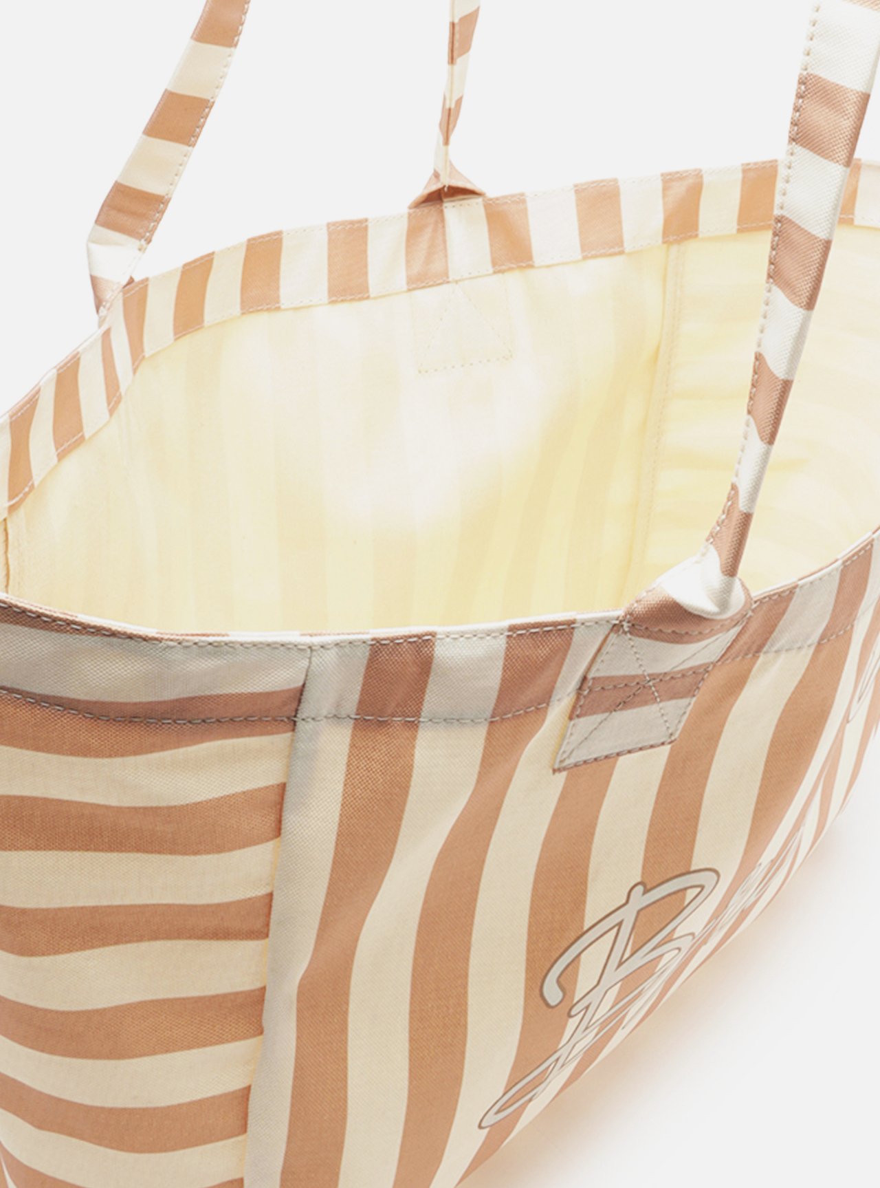 Bolsa Shopping Marrom Lona Grande Listrada — foto 4