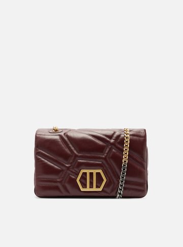 Bolsa Tiracolo Bordô Couro Emma Média Retangular