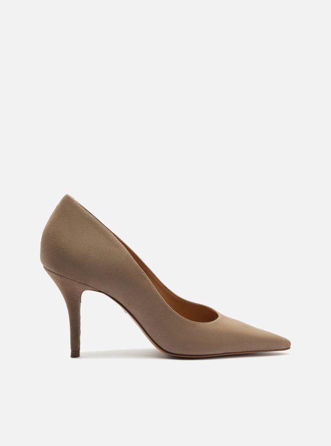 Scarpin Cinza Camurça Salto Fino