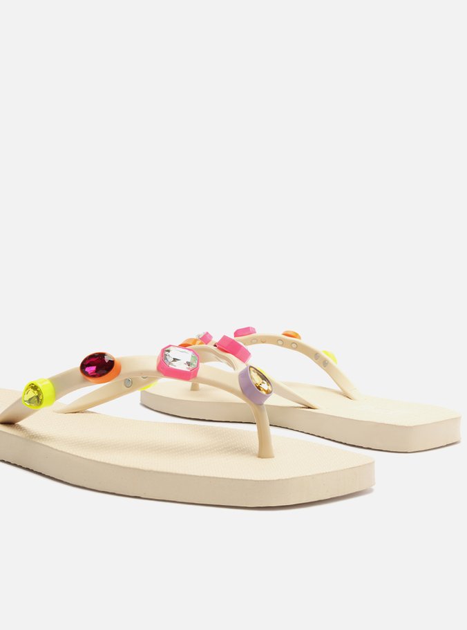 Chinelo de Dedo Off-White Square Diamond