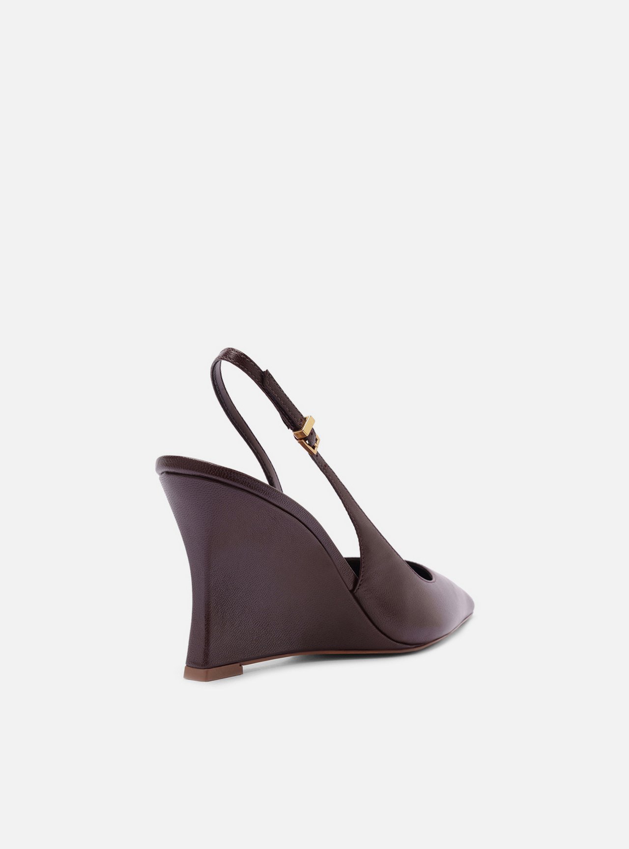 Scarpin Bordô Dark Couro Salto Alto Anabela Slingback — foto 3