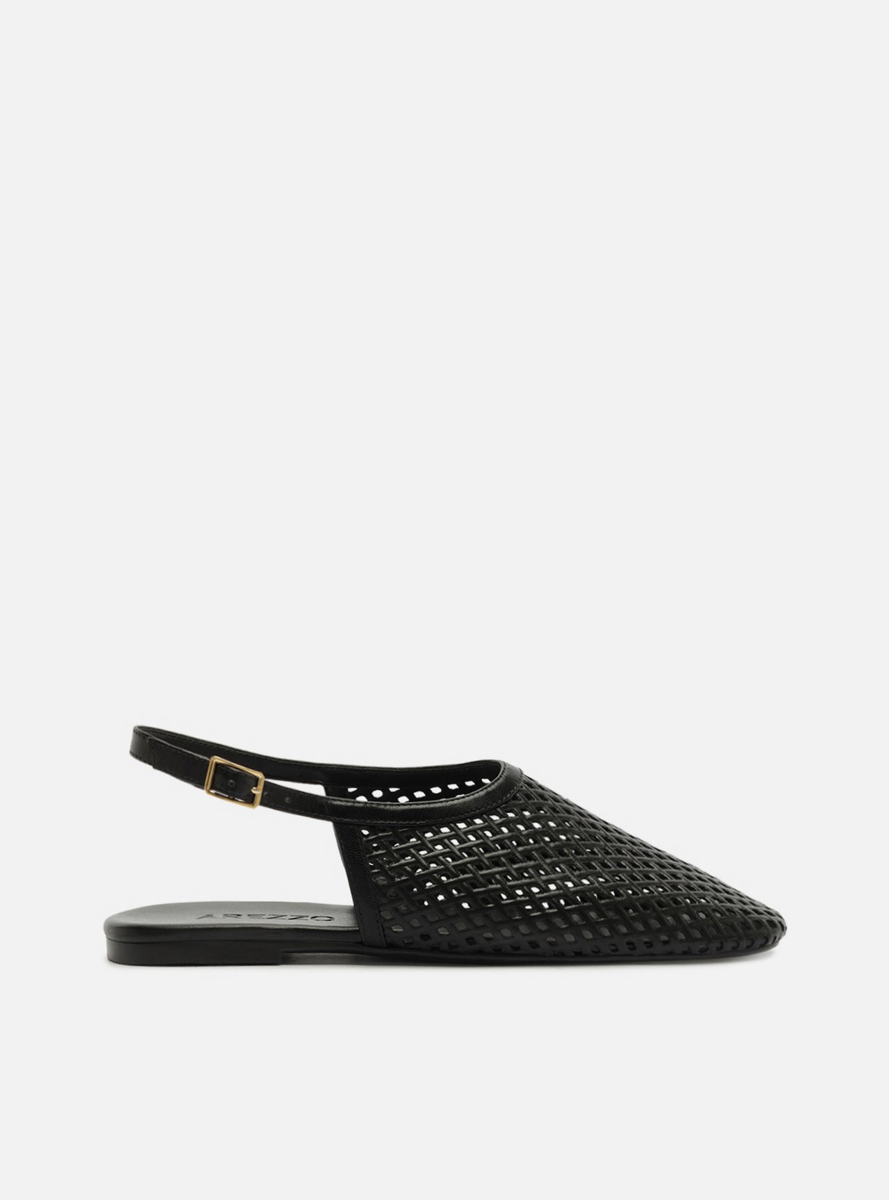 Sapatilha Marrom Bico Redondo Tiras Vazadas Slingback — foto 1
