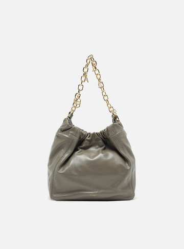 Bolsa Tiracolo Cinza Couro Olívia Pequena