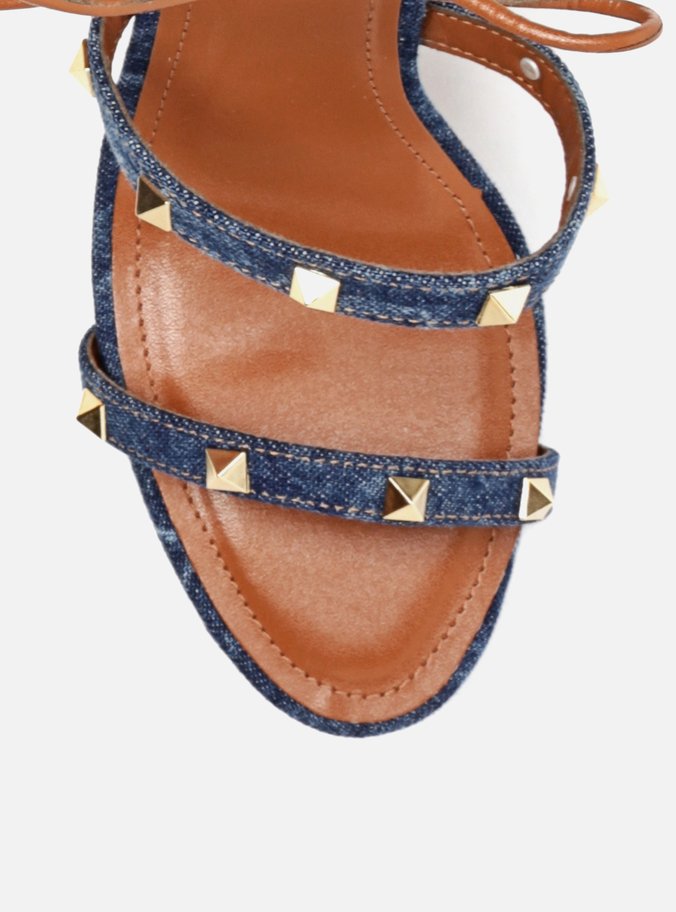 Sandália Azul Jeans Amarração