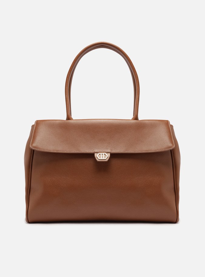 Bolsa Tote Couro Marrom Grande