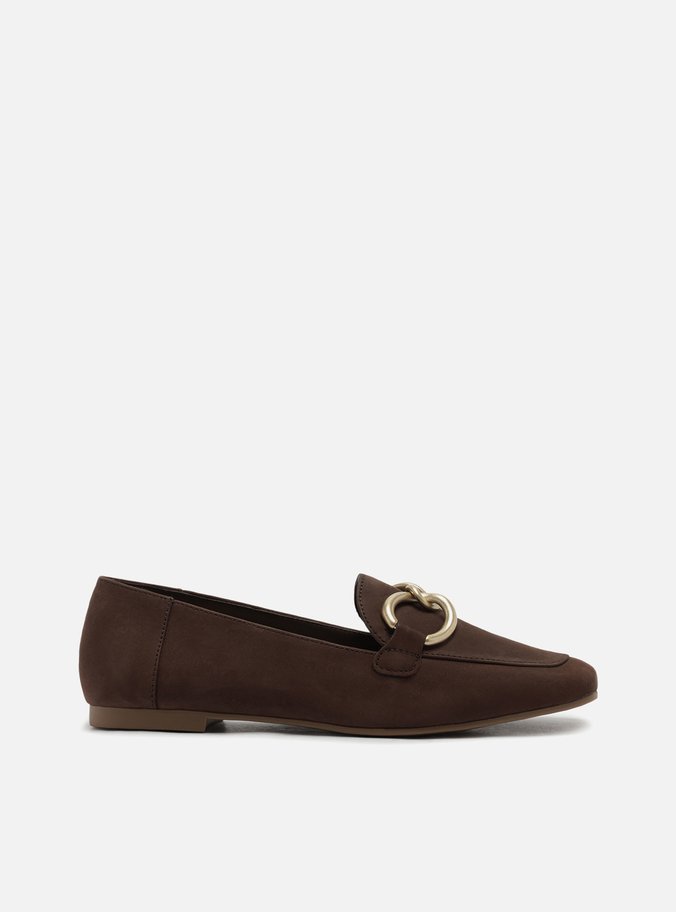 Mocassim Vermelho Nobuck Bico Quadrado Elos