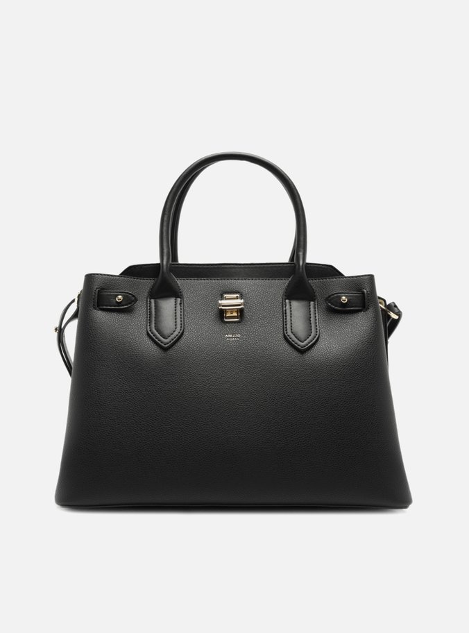 Bolsa Tote Preta Grande Encaixe Metal