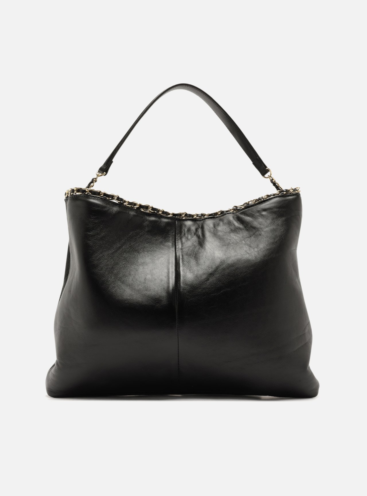 Bolsa Hobo Preta Couro Grande Matelassê — foto 3