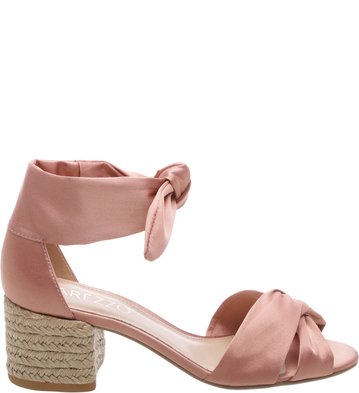 Sandália Cetim Lace Up Rose Blush