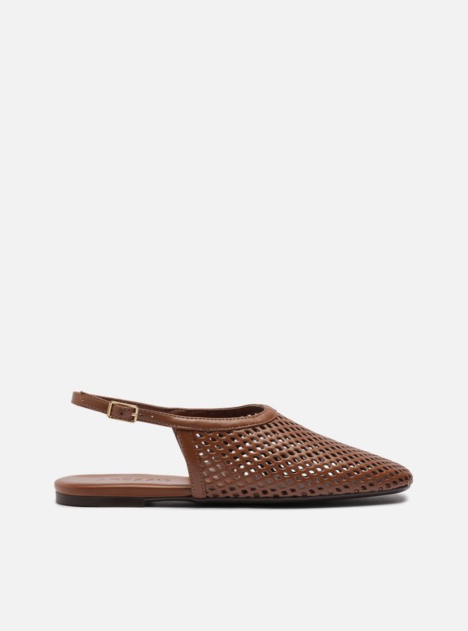 Sapatilha Soul Natural Bico Redondo Tiras Vazadas Slingback