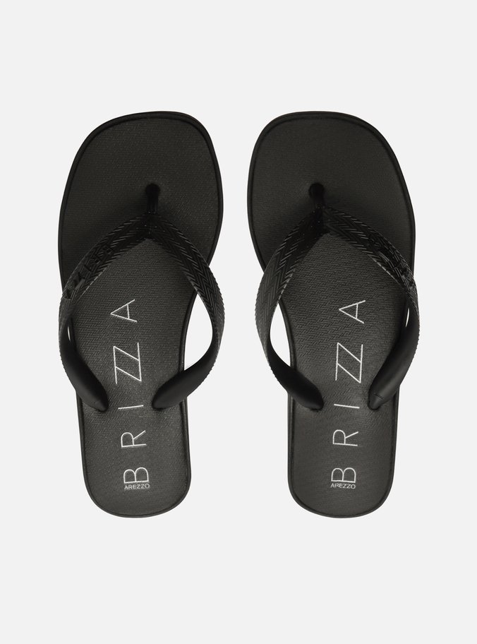 Sandália Preta Flatform Tiras Rio