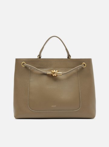 Bolsa Tote Cinza Couro Helena Grande