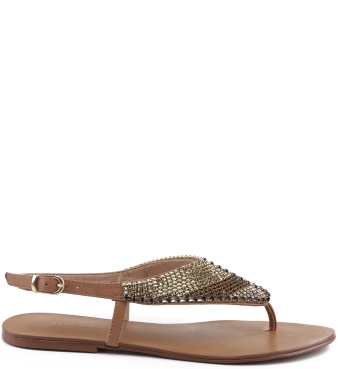 Rasteira Malha Cristais Blush