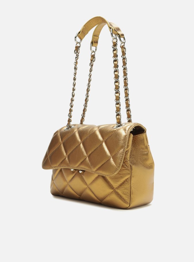 Bolsa Tiracolo Bronze Couro Mizz Média