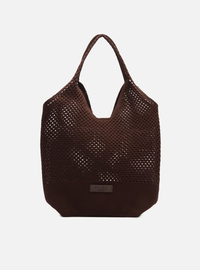 Bolsa Shopping Marrom Knit Média Brizza