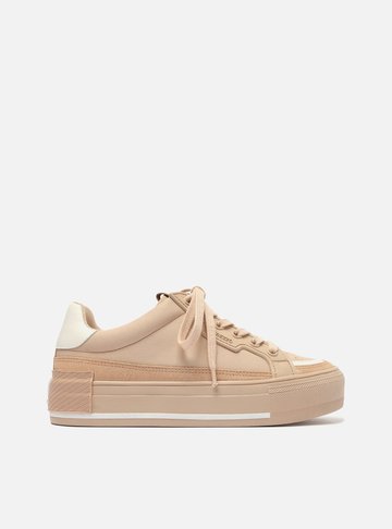 Tênis Bege Flatform Amarração