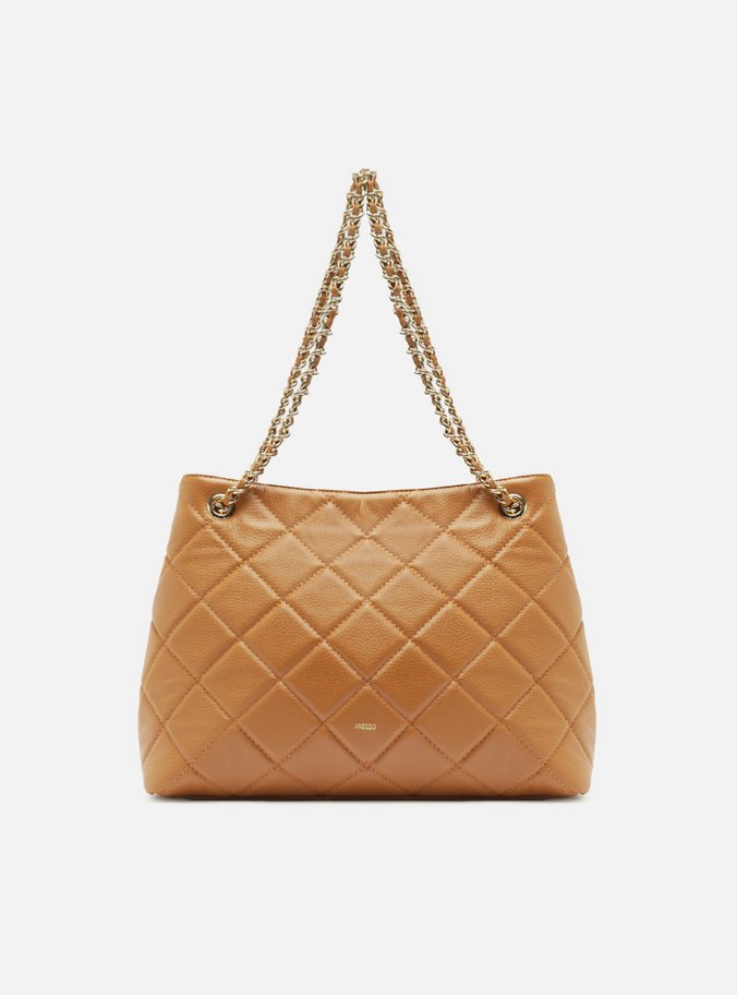 Bolsa Tote Marrom Couro Matelassê Média