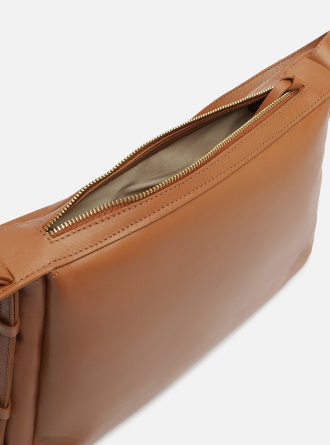 Bolsa Hobo Marrom Couro Grande Alça Regulável