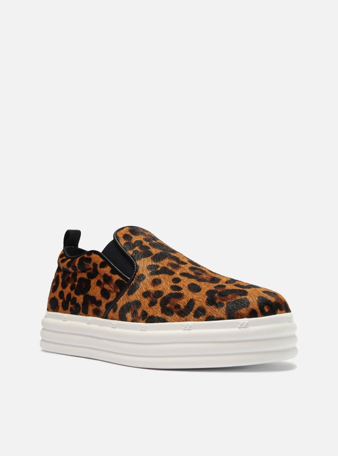 Tênis Slip On Animal Print Flatform Onça