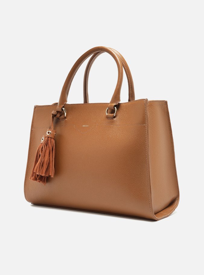 Bolsa Tote Marrom Couro Grande Barbicacho
