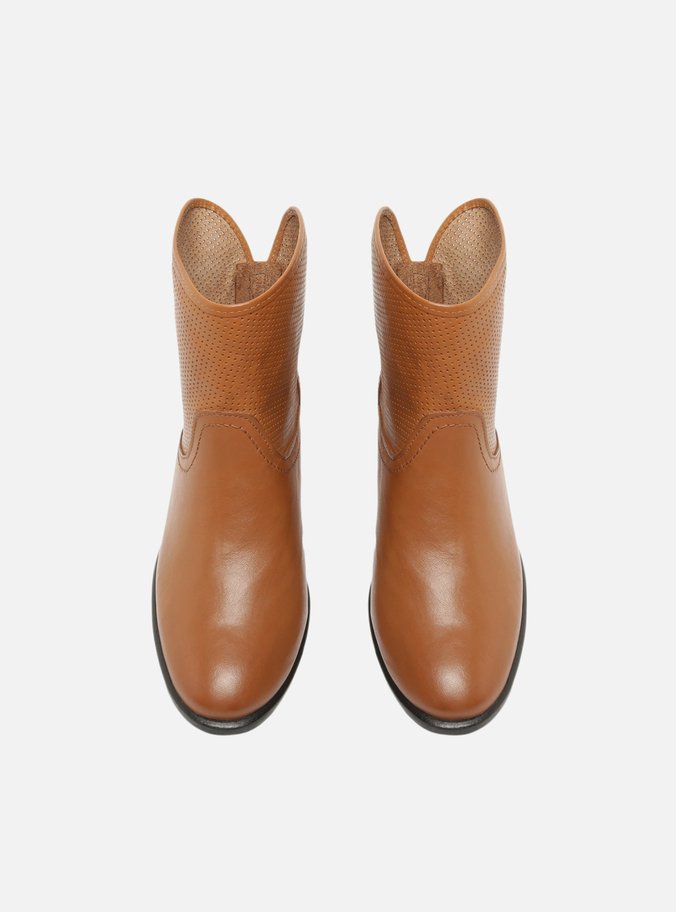 Bota Nude Cano Médio Salto Baixo